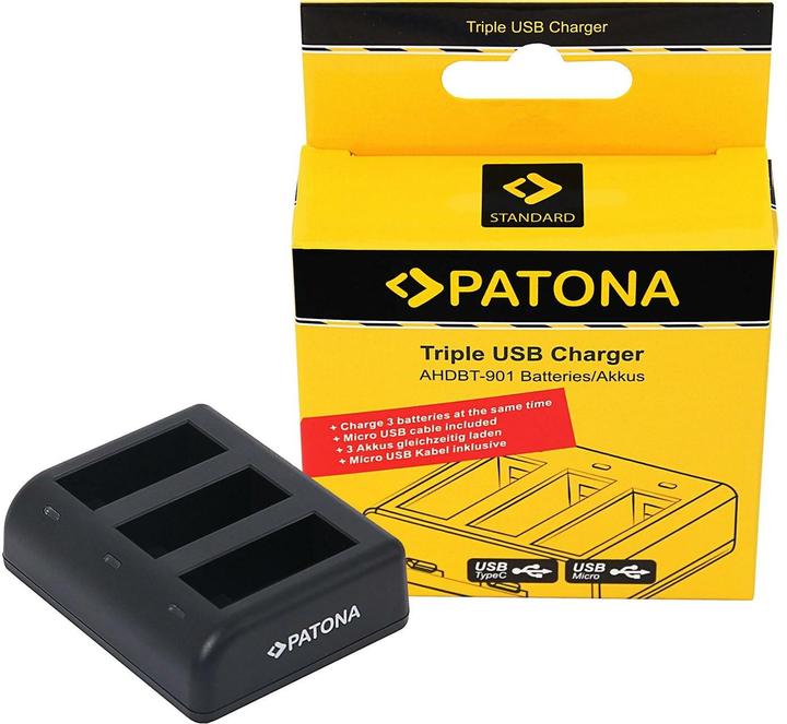 Produktbild Patona Triple USB Charger Gopro Hero 9 (Hero 10)