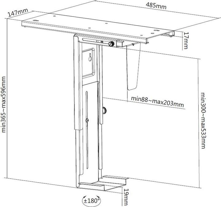 Produktbild equip PC-Halter für die Untertischmontage