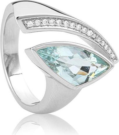 Image du produit Breuning BAGUE - E.AQUA/Brill. 0,108 Ct. H/si (48, Or 585/14 K)
