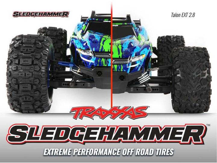 Image du produit Traxxas Pneus sur jante 2.8 noir Sledgehammer TSM rated (2 pièces)