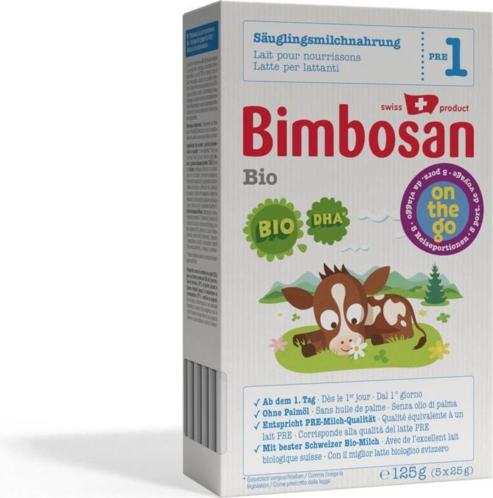 Produktbild Bimbosan Bio 1 Säuglingsmilch Reiseportionen (125 g, ab Geburt)
