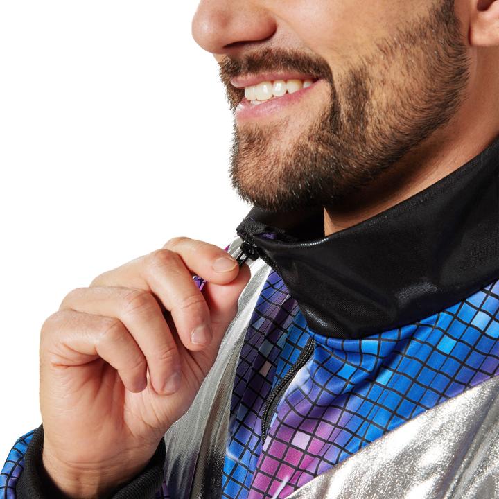 Produktbild tectake Herrenkostüm Retro 80er 90er Jahre Disco Jogginganzug (L)