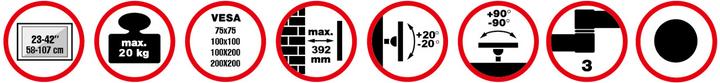 Actual product image Reflecta FLEXO 42-2020T3 (Wall, 42", 20 kg)