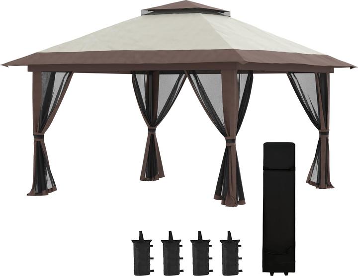 Immagine prodotto Outsunny Padiglione pieghevole con rete (392 cm, 392 cm)