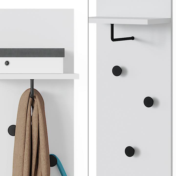 Image du produit Vicco Porte-manteau Siri, blanc, lot de 2 porte-manteaux muraux