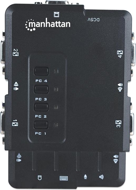 Actual product image Manhattan 4 port compact KVM switch