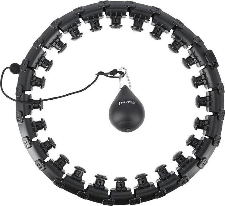 HMS HHW01 Schwarzer HULA HOOP MIT GEWICHT (1250 g)