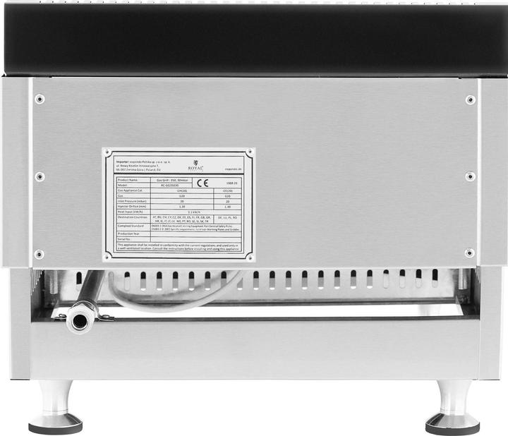 Produktbild Royal Catering Gasgrill Edelstahl Gasbräter 35 x 40 cm glatt 3.100 W Propan/Butan (0.00 kW)