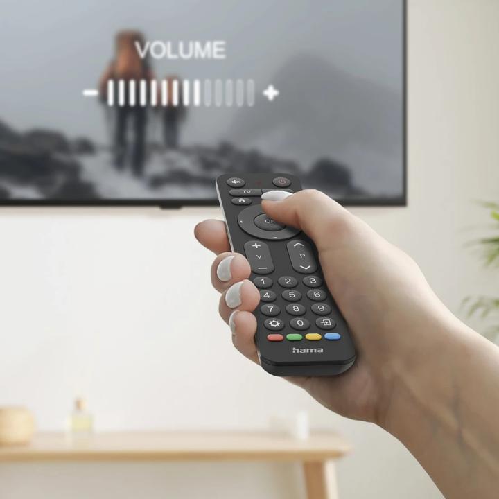 Produktbild Hama Universal-Fernbedienung TV, Infrarot, für 2 Geräte, grosse Tasten, lernfähig (Universal Fernbedienung, Infrarot)