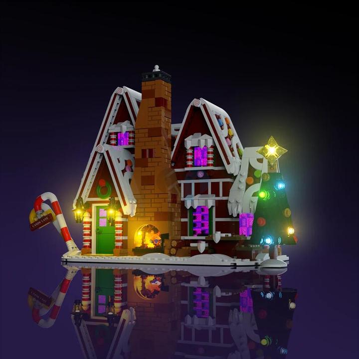 Actual product image Light my bricks LMB 2.0 LEGO® 10267# Winter Village Ginderbread House Light Kit