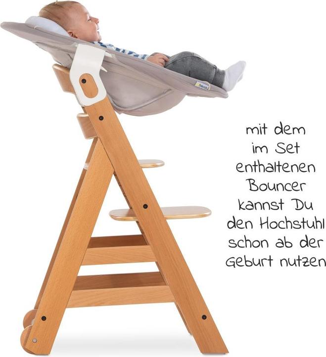 Actual product image Hauck Highchairs Alpha Move Nature Newborn Set - 5-piece highchair (Highchair)