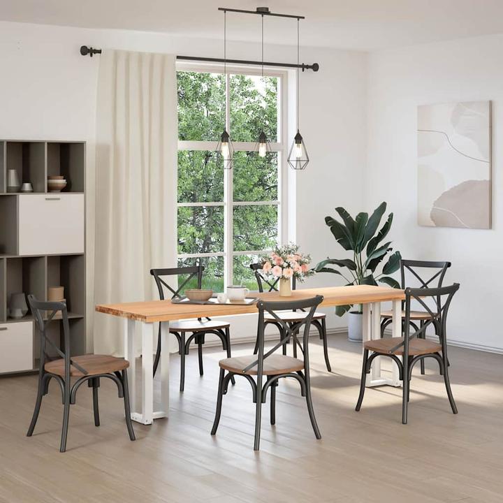 Immagine prodotto VidaXL Gambe per tavolino a T 2 pezzi Bianco 70x25x(42-43) cm Gamba del tavolo in acciaio