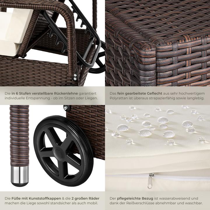 Actual product image tectake Sonnenliege (200 cm)