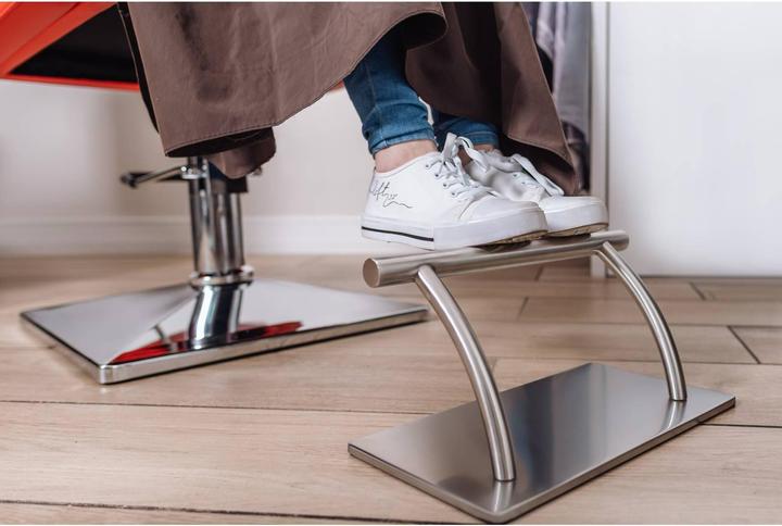 Produktbild Physa Fussstütze Friseurstuhl Edelstahl Fussauflage Fussraste Friseur Salon rund