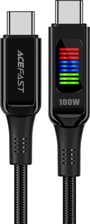 Image du produit Acefast Câble C7-03 USB-C USB-C 100W 1,2m avec écran - noir (1.20 m, USB 3.0)