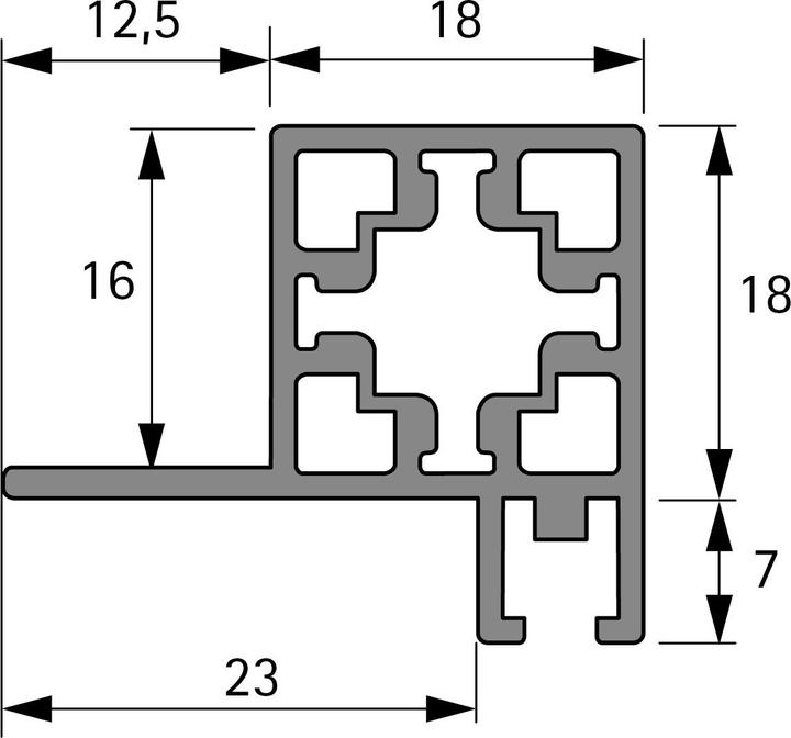 Produktbild Hettich Schiebetürprofil Cadro vorliegend, oben (1 Stk.)