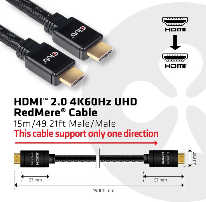 Actual product image Club 3D HDMI (Typ A) — HDMI (Typ A) (15 m, HDMI)