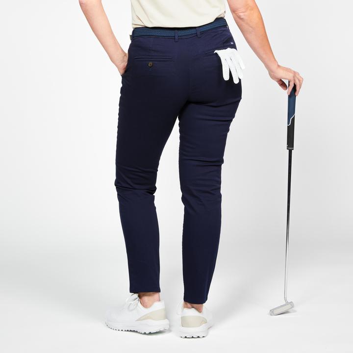 Inesis Women's Golf Cotton Chinos - MW500 Navy Blue