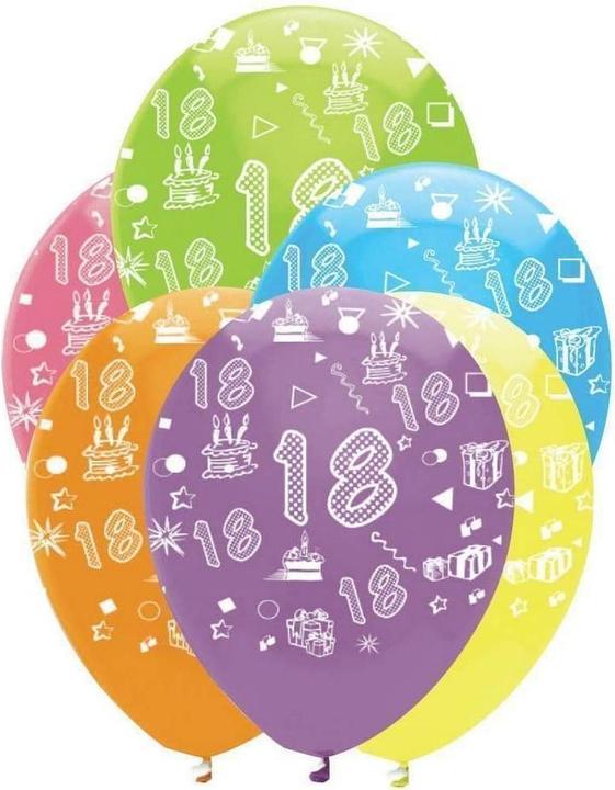 Produktbild Creative Party Ballons Latex 18. Geburtstag 6erPack (6 x)