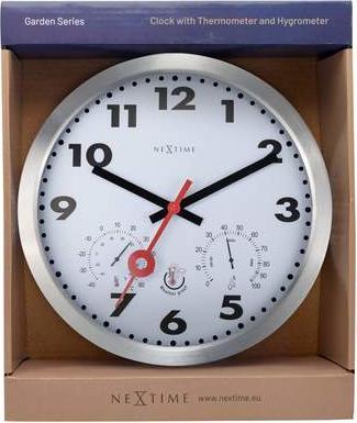 Actual product image Nextime Wall clock Clematis Ø 35 cm, silver (35 cm)