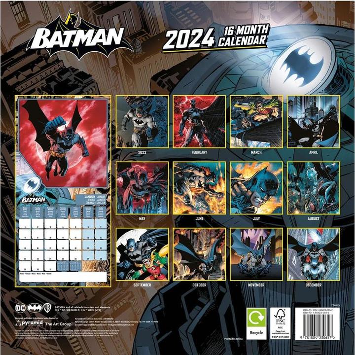 Immagine prodotto Pyramid Calendario DC Comics 2024 Batman (30 x 30 cm, Spagnolo, Francese, Tedesco, Inglese)