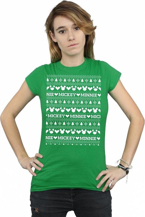 Immagine prodotto Disney Mickey And Minnie Christmas Fair Isle Maglietta Donna (L)