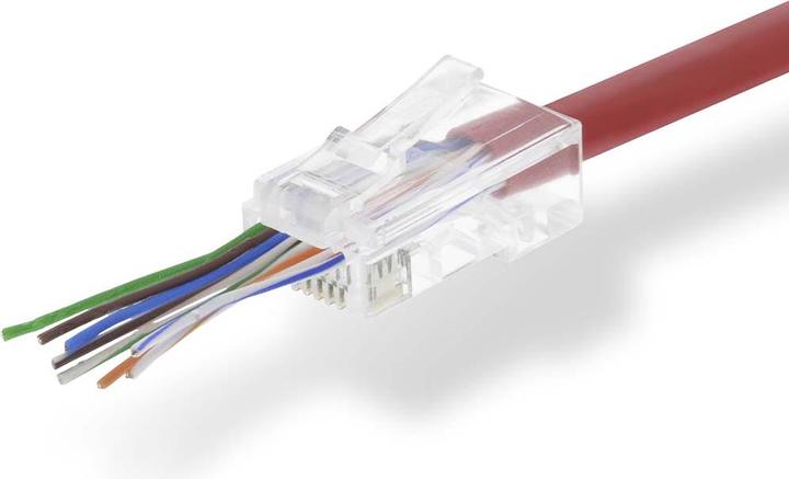 Actual product image Nedis RJ45 plug | RJ45 Pass Through | Stranded UTP CAT5 | Straight | Gold-plated | 10 pieces | PVC | T (UTP, CAT5e, 0.02 m)