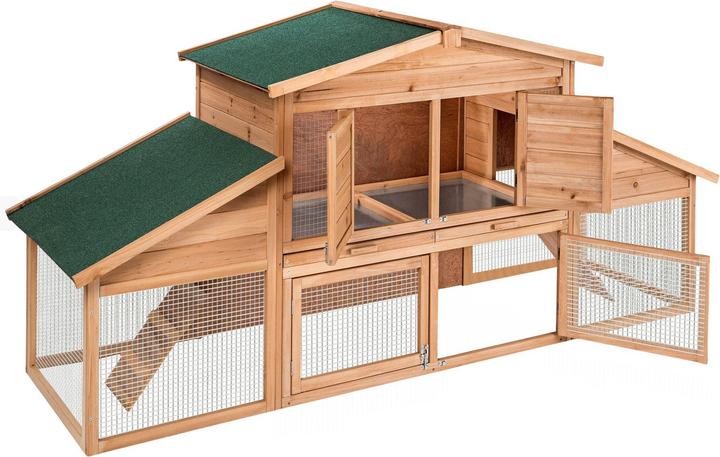 tectake Stalla XXL per piccoli animali a due piani con zona riposo 226 x 77 x 95,5 cm