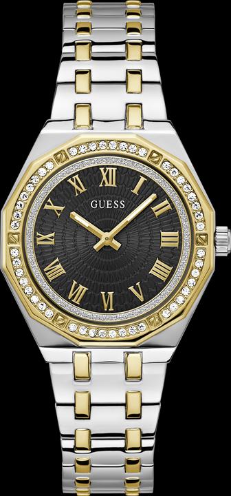 Guess P SLV CS W/ P GLD TOP PART W/ CRYS / SUN BLK DL / P SLV & GLD BRCT Armbanduhr (36 mm)