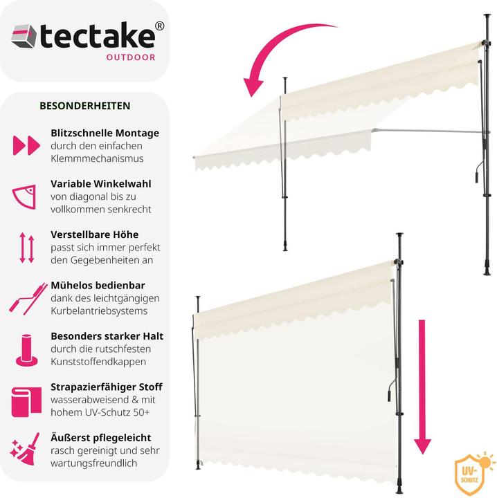Immagine prodotto tectake Tenda a morsetto con manovella, altezza regolabile (3.50 m)