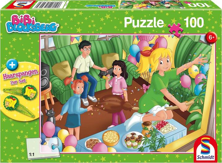 Image du produit Schmidt Spiele Fête d'anniversaire Bibi Blocksberg, barrettes incluses (100 pièces)