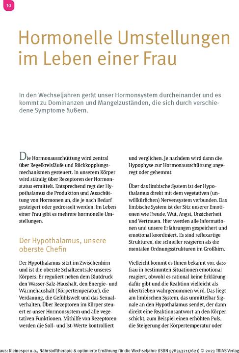 Produktbild Nährstofftherapie & optimierte Ernährung für die Wechseljahre (Deutsch, Katrin Kleinesper, Ursula Linzer, 2023)