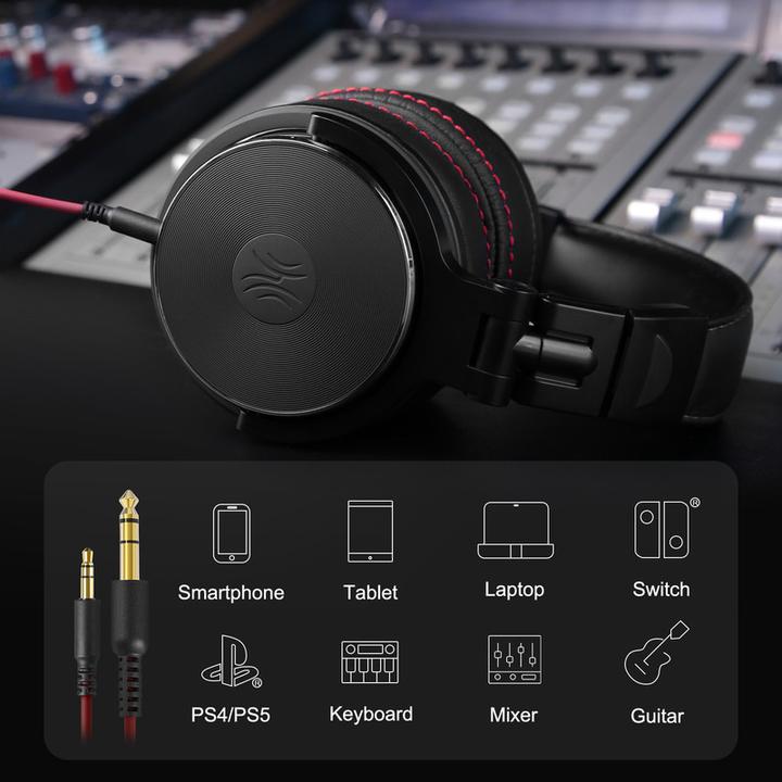 Actual product image OneOdio Pro-60 DJ Over Ear Headphones Wired Stereo Black High-Resolution Audio Foldable, Sc (ANC, Cable)