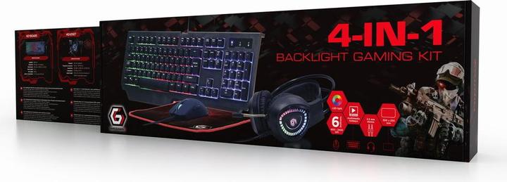 Image du produit Gembird Gaming SetinchPhantominch avec tapis de souris rétroéclairé 4en1 GGS-UMGL4-01 (US, Filaire)