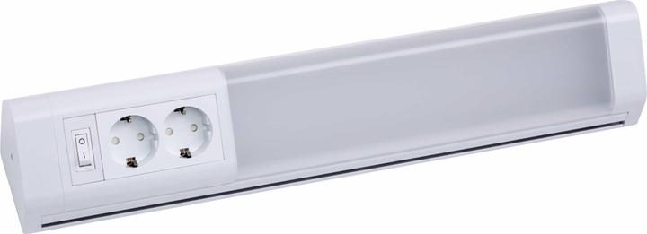 Image du produit Müller Licht Luminaire d'agencement LED 50cm avec 2 prises de courant de sécurité et 4 crochets porte-serviettes