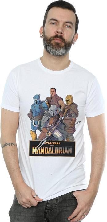 Actual product image Star Wars Mens The Mandalorian Character Collage T-Shirt (4XL)