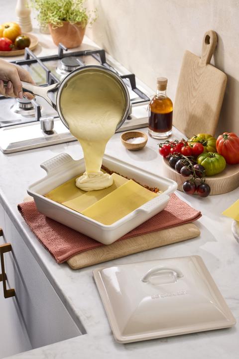 Image du produit Le Creuset Plat à four Tradition Couvercle en grès Carré Meringue