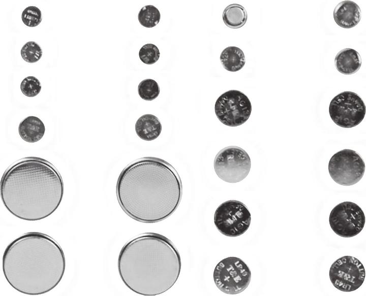 Image du produit Benson Jeu de piles bouton au lithium, 24 pièces, 10 types (24 pcs, A10, 4LR44, CR2025, AG4, CR2032, AG12, CR2016, LR41, AG1)