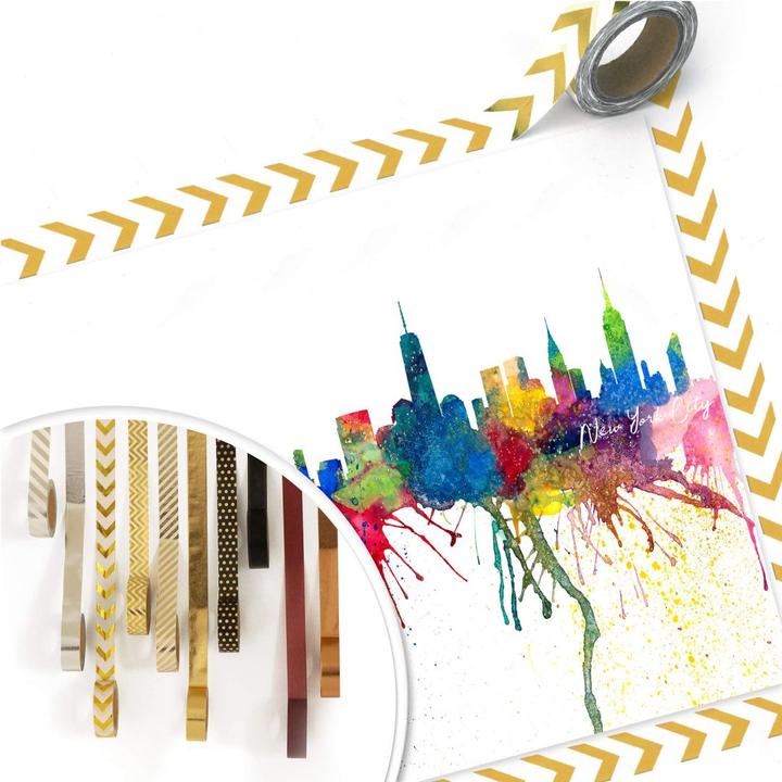 Image du produit Trenddeko Bleichner - New York City Aquarelle Skyline (60 x 50 cm)