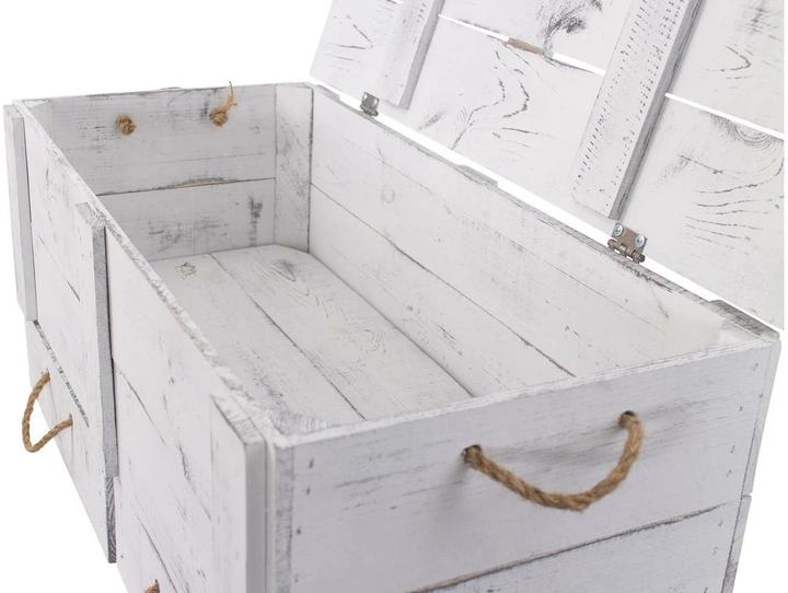 Image du produit Holz Zollhaus Coffre Vintage Shabby blanc, 85 x 42 cm (42 x 85 x 12 cm, 137.51 l)