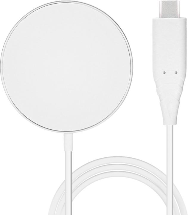 Actual product image Mobiparts Wireless MagSafe Compatible Charger 15W Flat White (15 W)