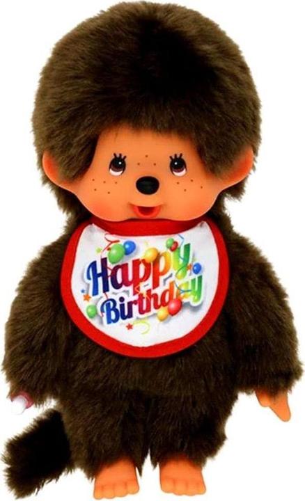 Immagine prodotto Monchhichi Ragazzo con bavaglino Buon compleanno (20 cm)