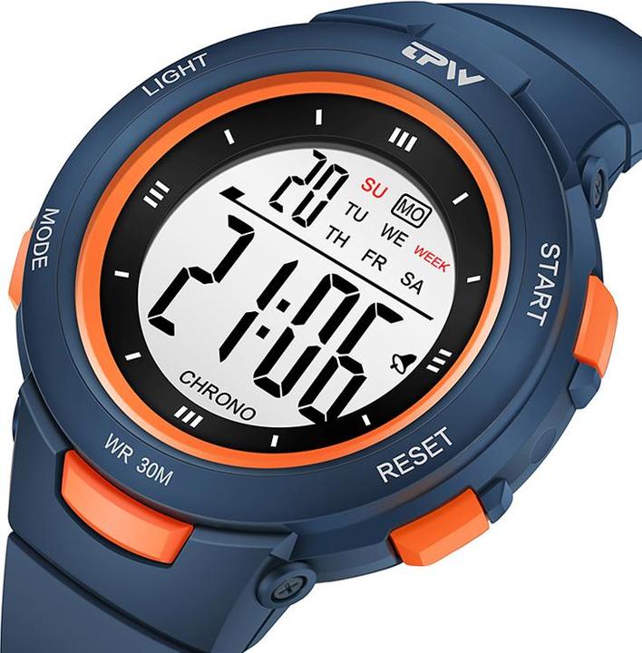 Actual product image VR Shinecon Children's watch digital display, model Exia navy blue (Digital watch)