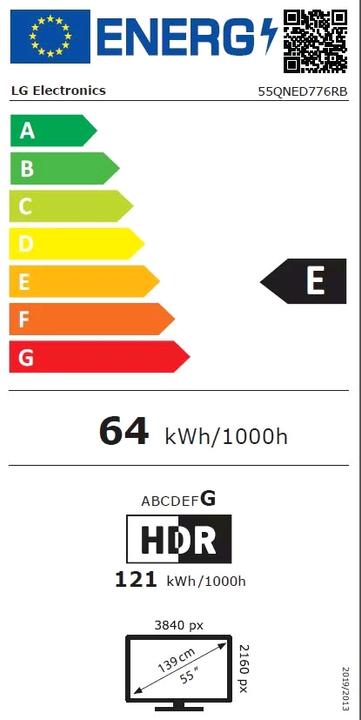 Energie-Label LG 55QNED776RB (55", QNED, 4K, 2024)
