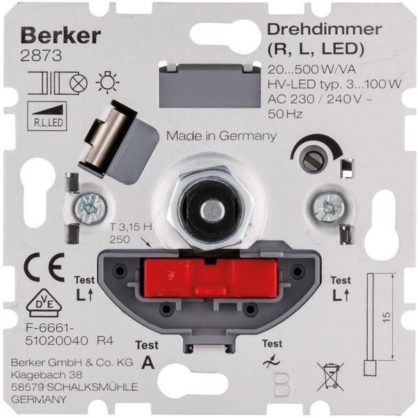 Produktbild Berker UP Drehdimmer NV mit Softrast. 2873 20-500W/VA LED