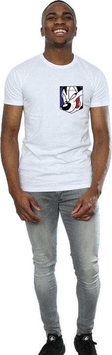 Actual product image Looney Tunes Mens Pepe Le Pew Face Faux Pocket T-Shirt (L)