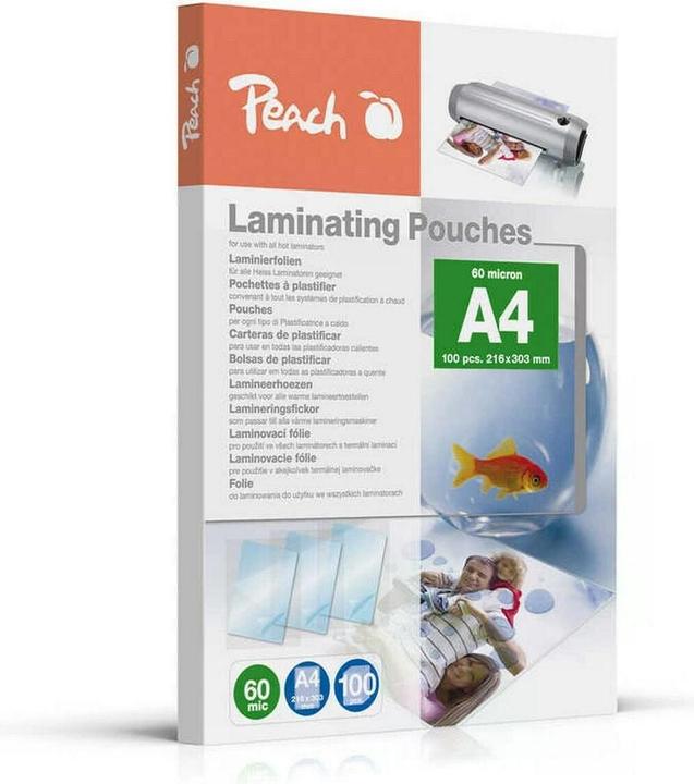 Peach Laminierfolie A4 (303x426mm) 60mic (A4, 100 Stück, 60 µm)
