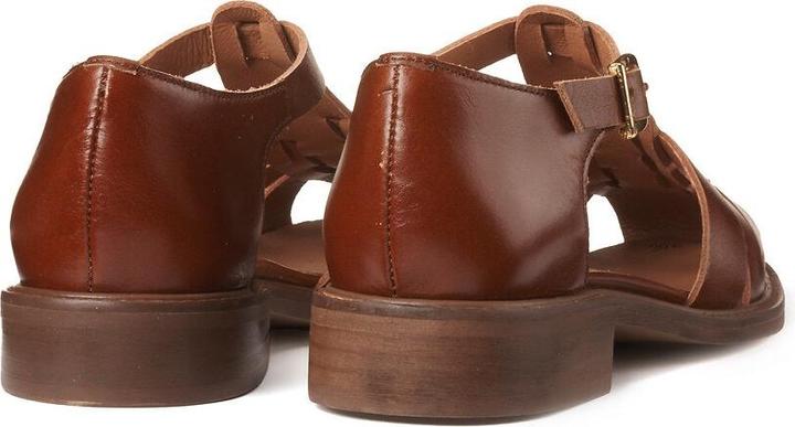 Actual product image La Redoute Collections Leather sandals with a flat heel (38)