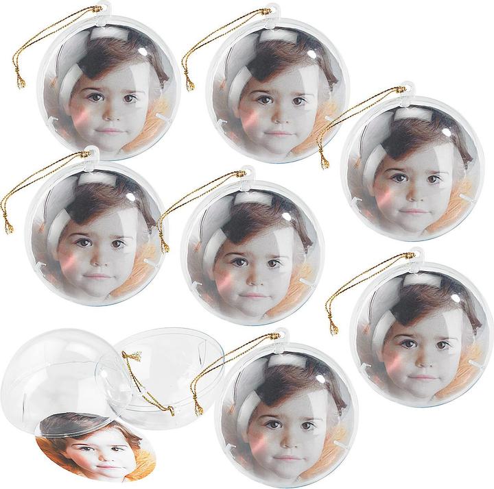Your Design Lot de 8 boules transparentes pour arbre de Noël (8 -pièce)