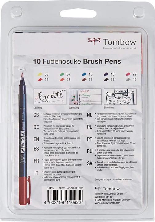 Actual product image Tombow Fudenosuke (Multicoloured, 10 x)